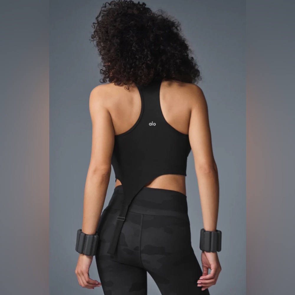 Black Alosoft Ribbed Revelation Tank size Small - Picture 2 of 7